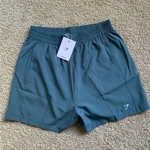 Men's Woven Gym Shark Blue Athletic Shorts